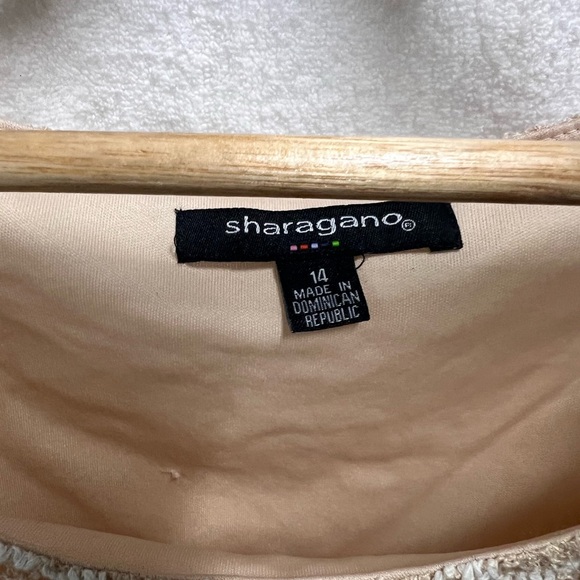 Beautiful Sharagano Dress Cream Crochet with Slip, Sleeveless - Picture 3 of 3